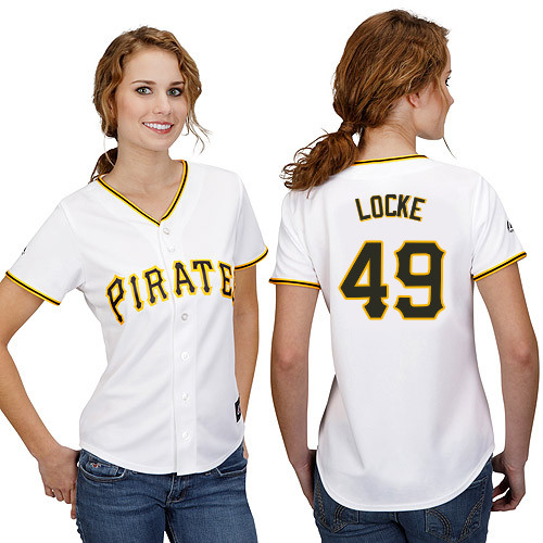 Jeff Locke #49 mlb Jersey-Pittsburgh Pirates Women's Authentic Home White Cool Base Baseball Jersey